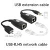 SEEMECX 150 Ft USB (Male) to RJ45 + USB (Female) USB Over Cat5/5e/6 Extension Adapter RJ45 -Up to 150ft Length USB LAN Extender (Black) - Image 2